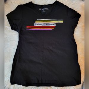 Women's Harley Davidson Black Graphic Tee Size Medium G015
